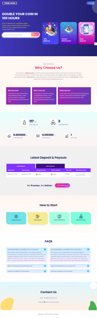 Bitcoin Doubler Script Template